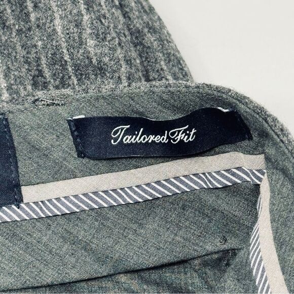 Land’s End Tollegno 3D Wool Tailored Fit Grey Striped Pants. Size 10. - Picture 4 of 13